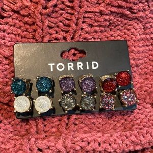 Large Gemstone Sparkly Earrings